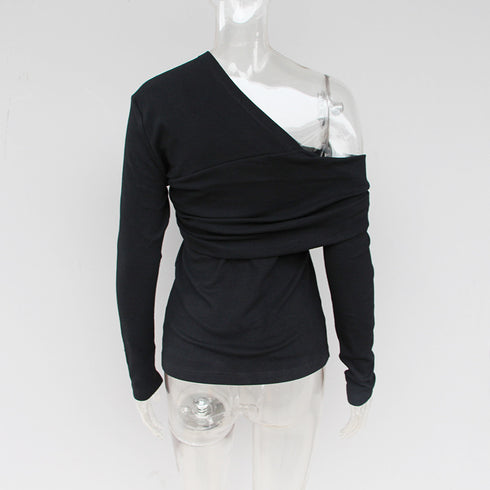 Sexy strapless women's T-shirt women - ROUTINE FASHION